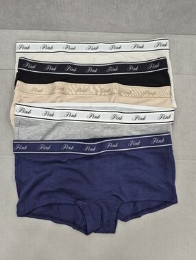 Pink by Victoria's Secret Boyshort Boxer panties women's medium 5-pair